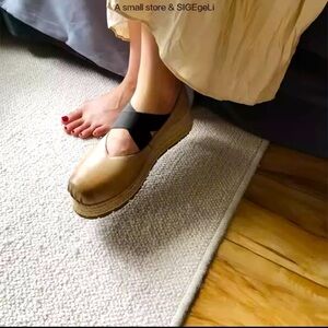 Leather comfortable Espadrille wedge
